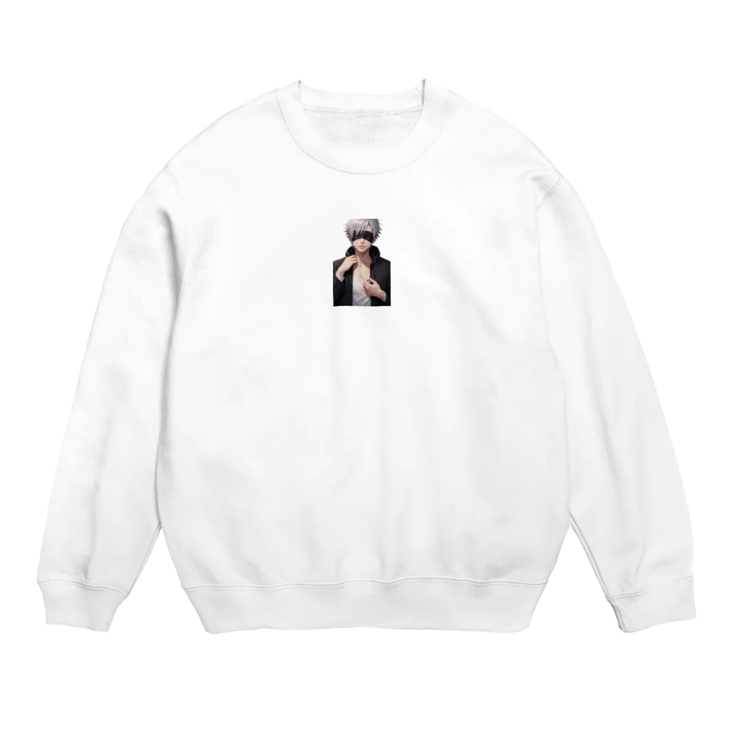 かわいい女の子とシュールな絵の五條　悟飯 Crew Neck Sweatshirt