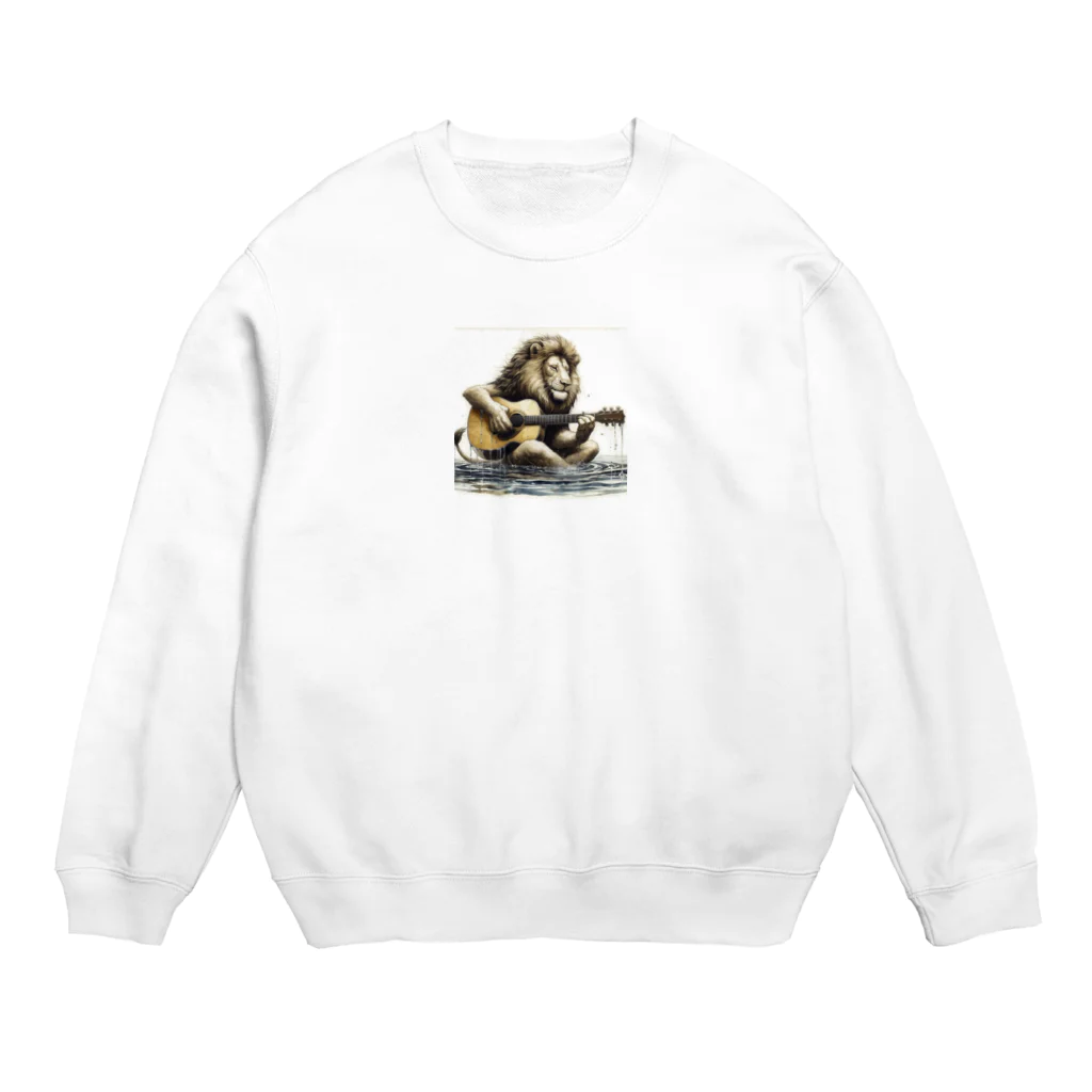 紅藤コミミズクの弾き語るライオン Crew Neck Sweatshirt