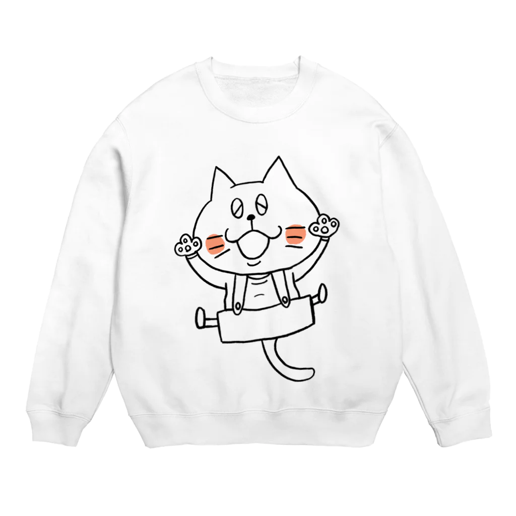 猫沢商店の猫のボン太グッズ（黒線） Crew Neck Sweatshirt