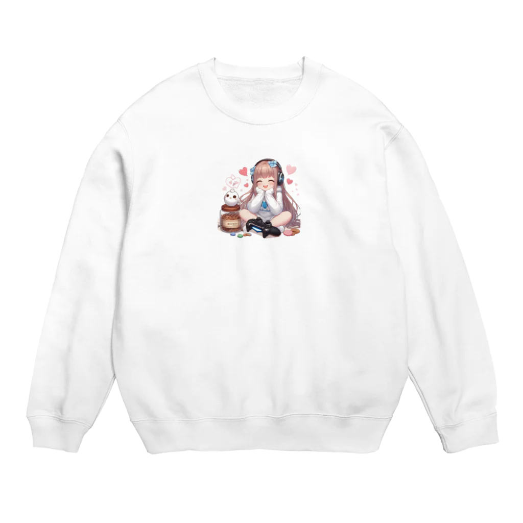 luckyTigerのゲーム女子 Crew Neck Sweatshirt