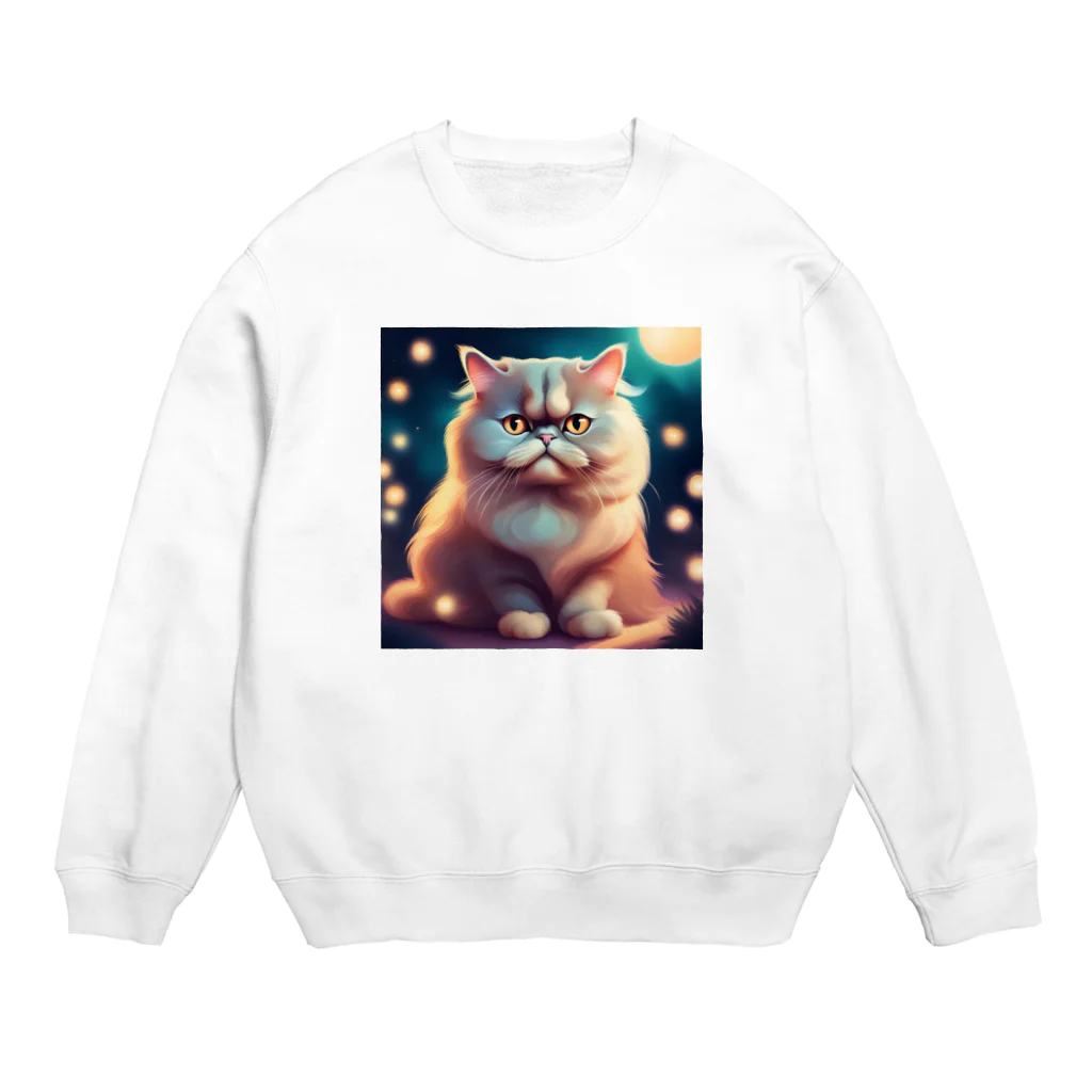 レモングラスのごきげんなペルシャ猫 Crew Neck Sweatshirt