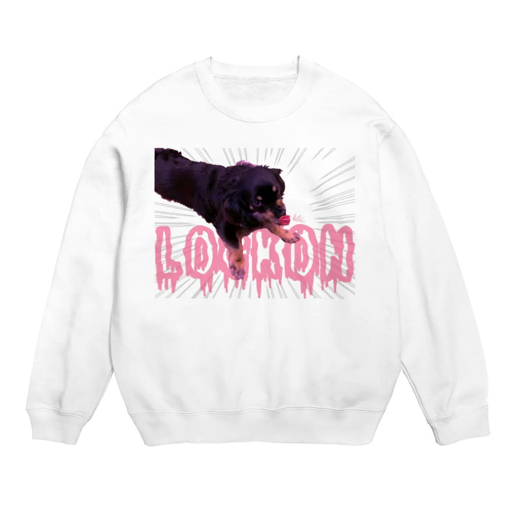 Kibi。(きびまる)のロックオンワル顔 PINK Crew Neck Sweatshirt