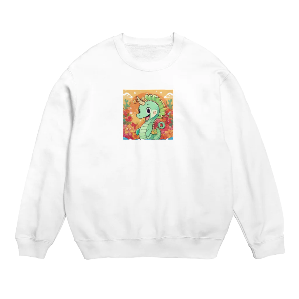 junji8000のかわいい創造のタツノオトシゴ Crew Neck Sweatshirt