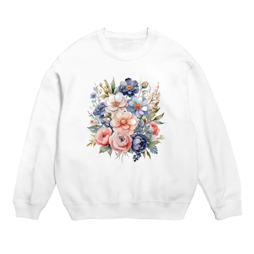 ファンシーTシャツ屋のパステルカラーの花束 Crew Neck Sweatshirt