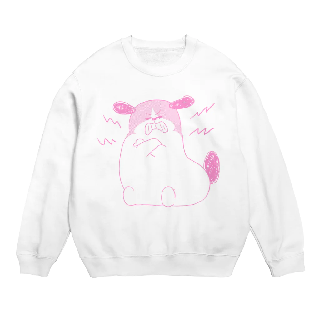 マツバラのもじゃまる歯ぎしり　うすピンク Crew Neck Sweatshirt