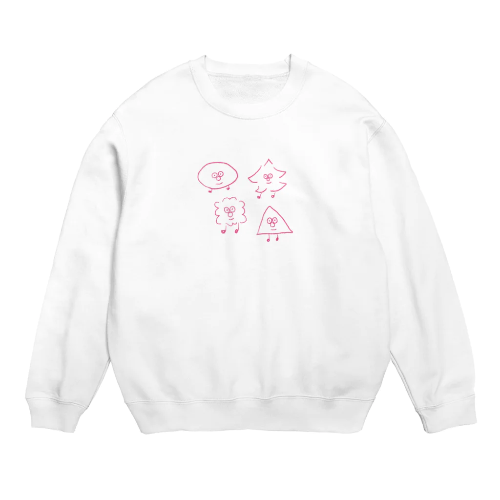 ゆるいイラストのあなたを見つめてる子たち Crew Neck Sweatshirt