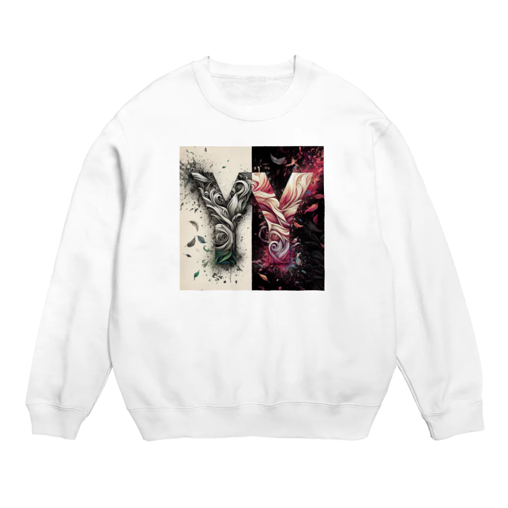 YA'sのYA'sデザイン『Y Y』 Crew Neck Sweatshirt