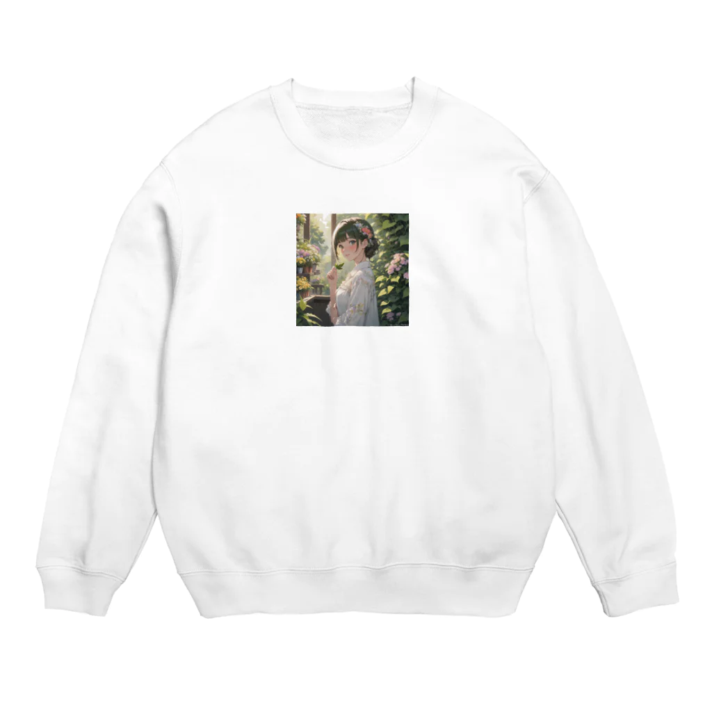 harusan29の植物や花を大切にする環境意識の高い子リス Crew Neck Sweatshirt