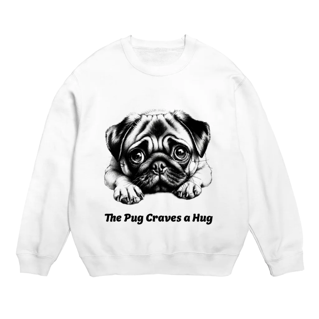 Funny-WagWag-Partyのハグされたいパグ‗1 Crew Neck Sweatshirt