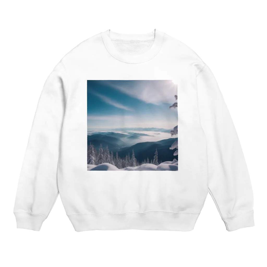 awawoの青空と山の風景 Crew Neck Sweatshirt