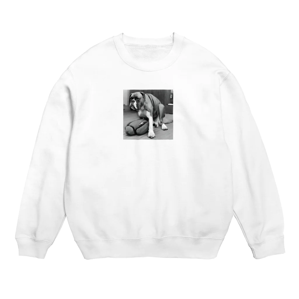 あるあるな゙店の哀愁犬 Crew Neck Sweatshirt