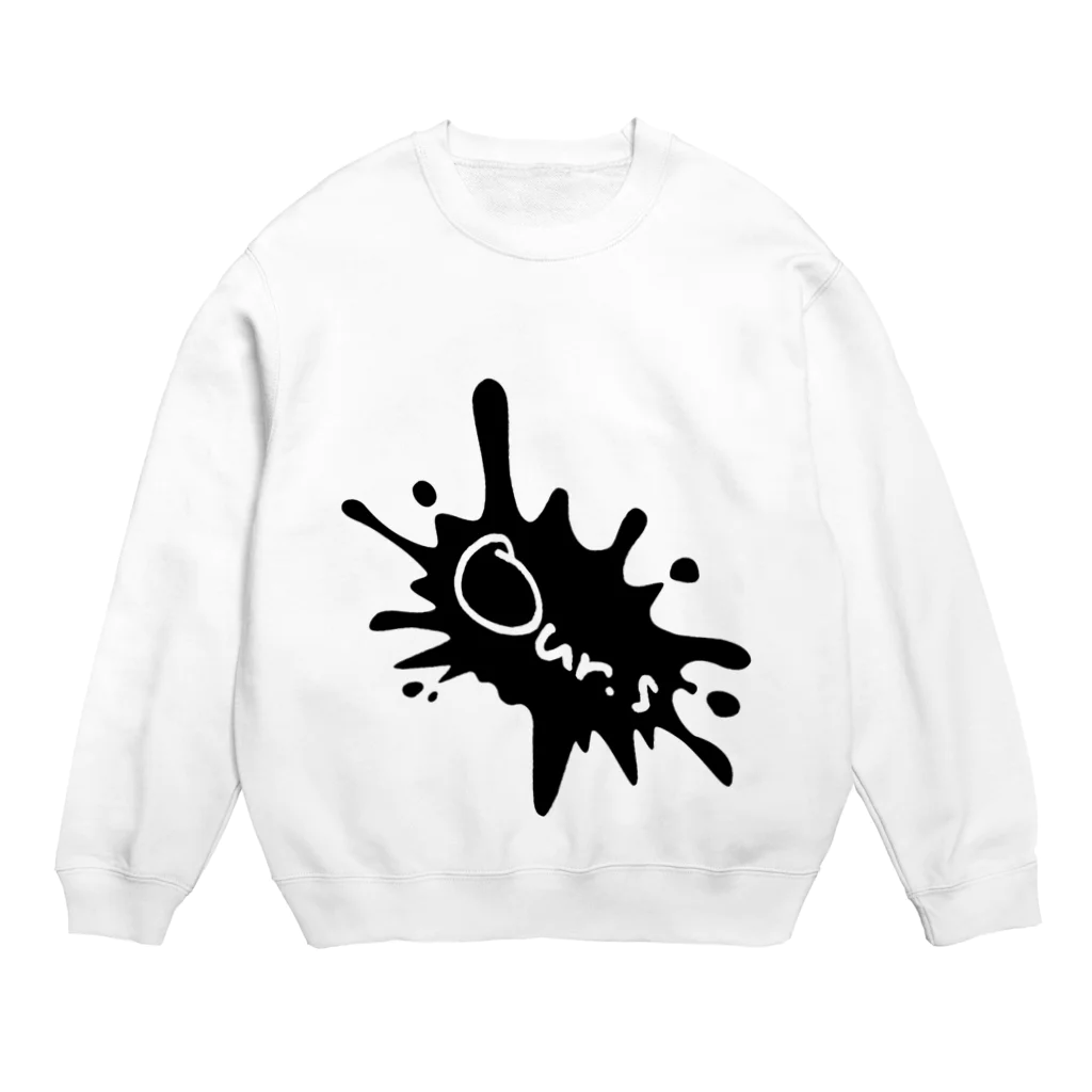 Our.s SUZURI店のOur.s とびちるビックインク風ロゴ Crew Neck Sweatshirt