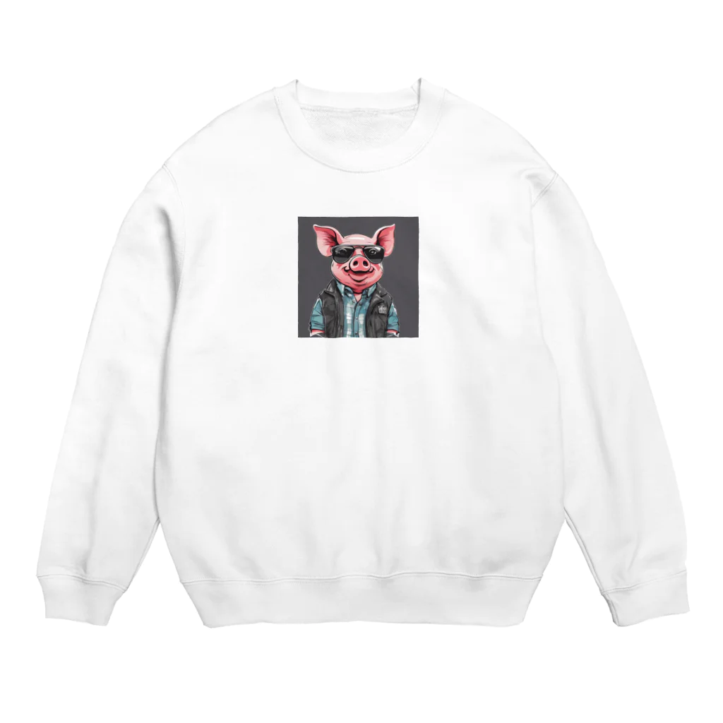 m-styleのかっこいい豚 Crew Neck Sweatshirt