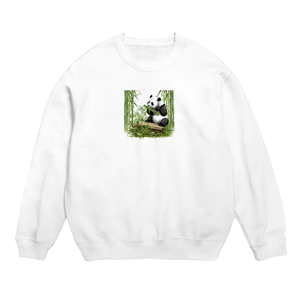 メガネボウズの笹パンダ Crew Neck Sweatshirt