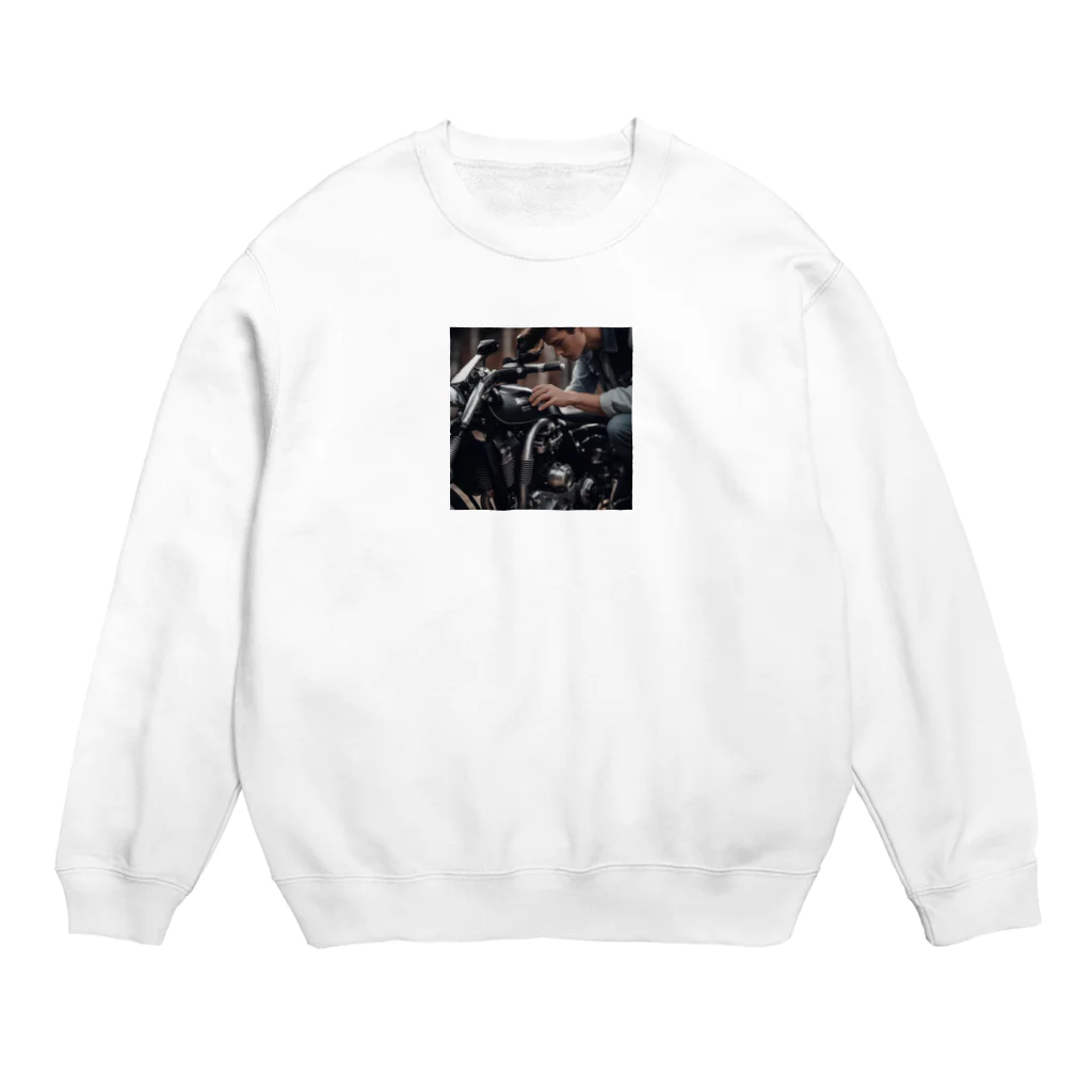 GROUND-WORKSのバイク整備 Crew Neck Sweatshirt