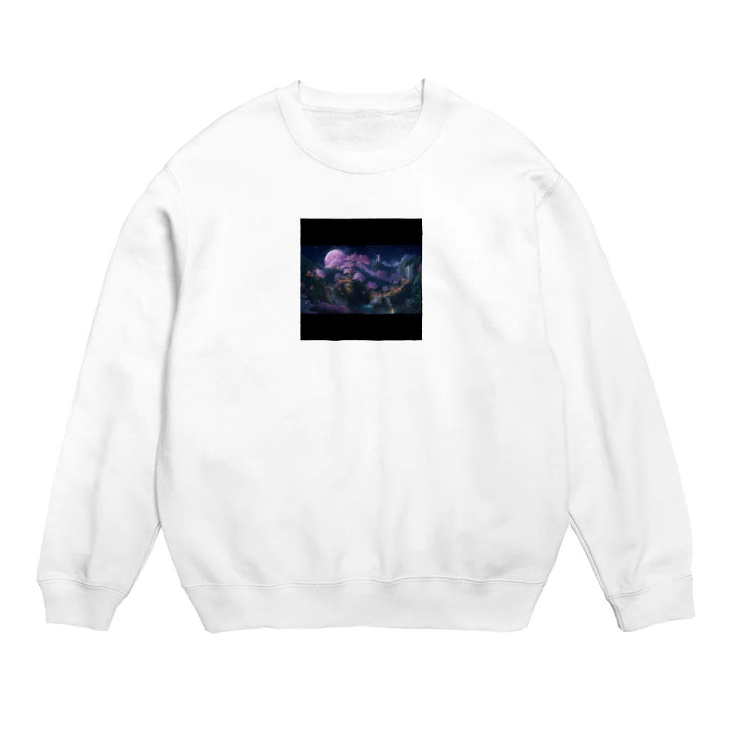 ココロ葉shopの古風な夜桜 Crew Neck Sweatshirt