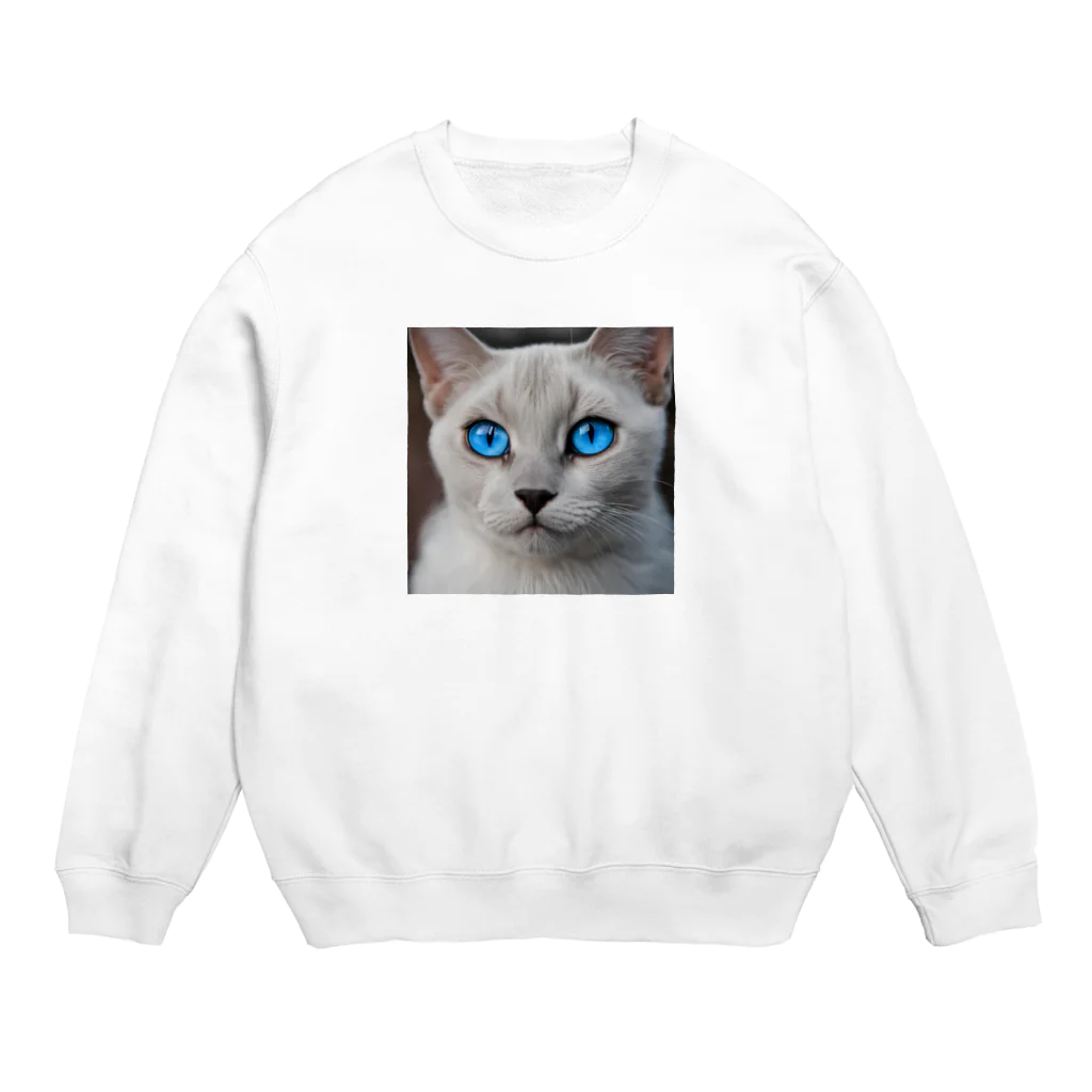 ソラトラの青目の猫 Crew Neck Sweatshirt