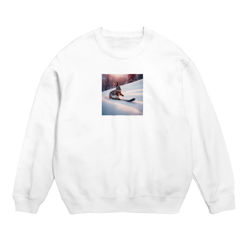 peinto888のスキーうさちゃん Crew Neck Sweatshirt