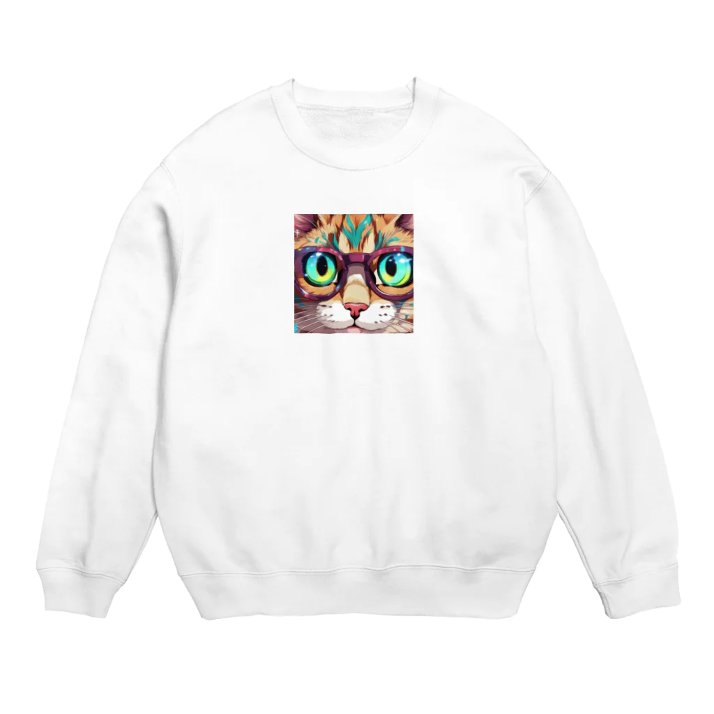 as企画のサイバー猫 Crew Neck Sweatshirt