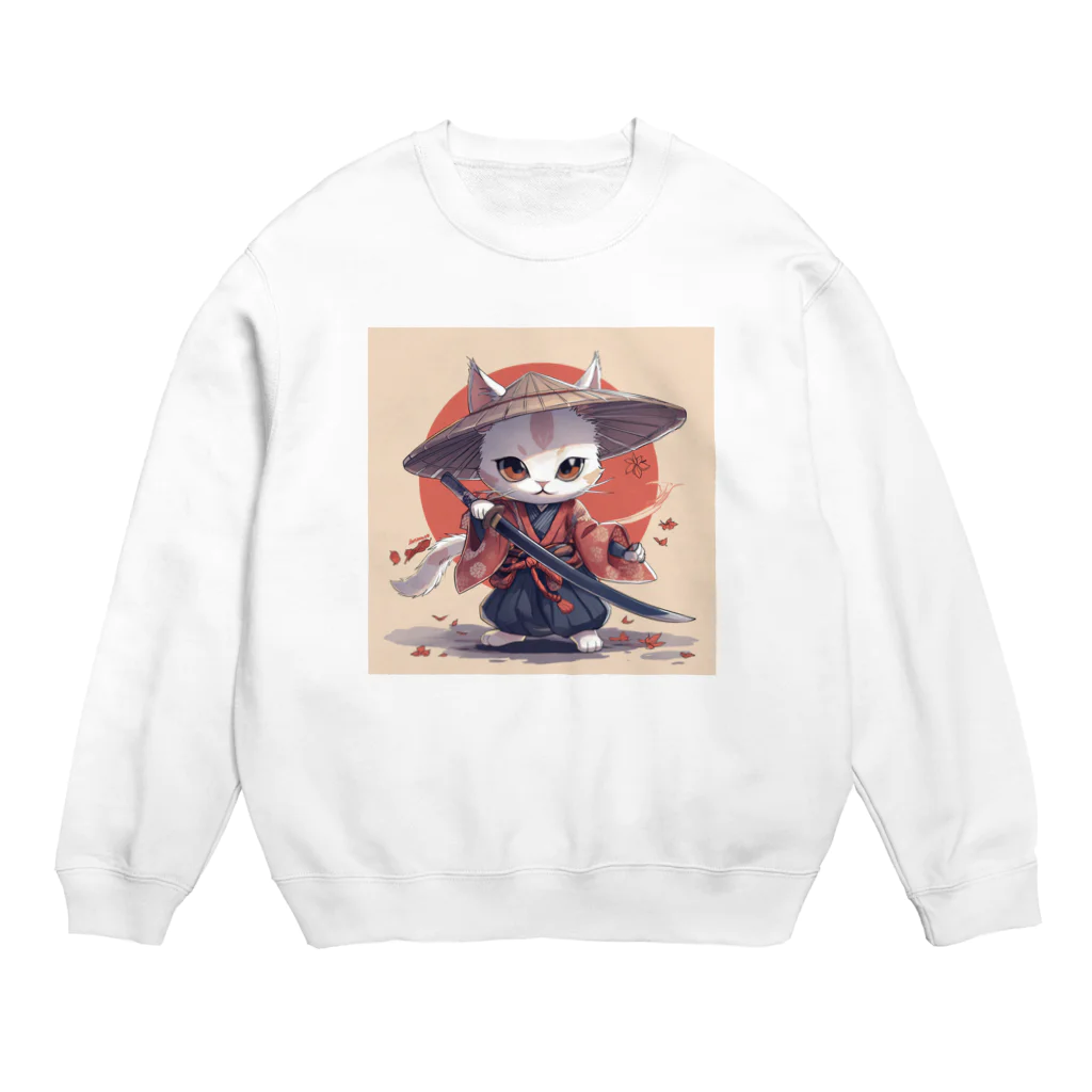 luckycongochanのNeko Samurai Crew Neck Sweatshirt