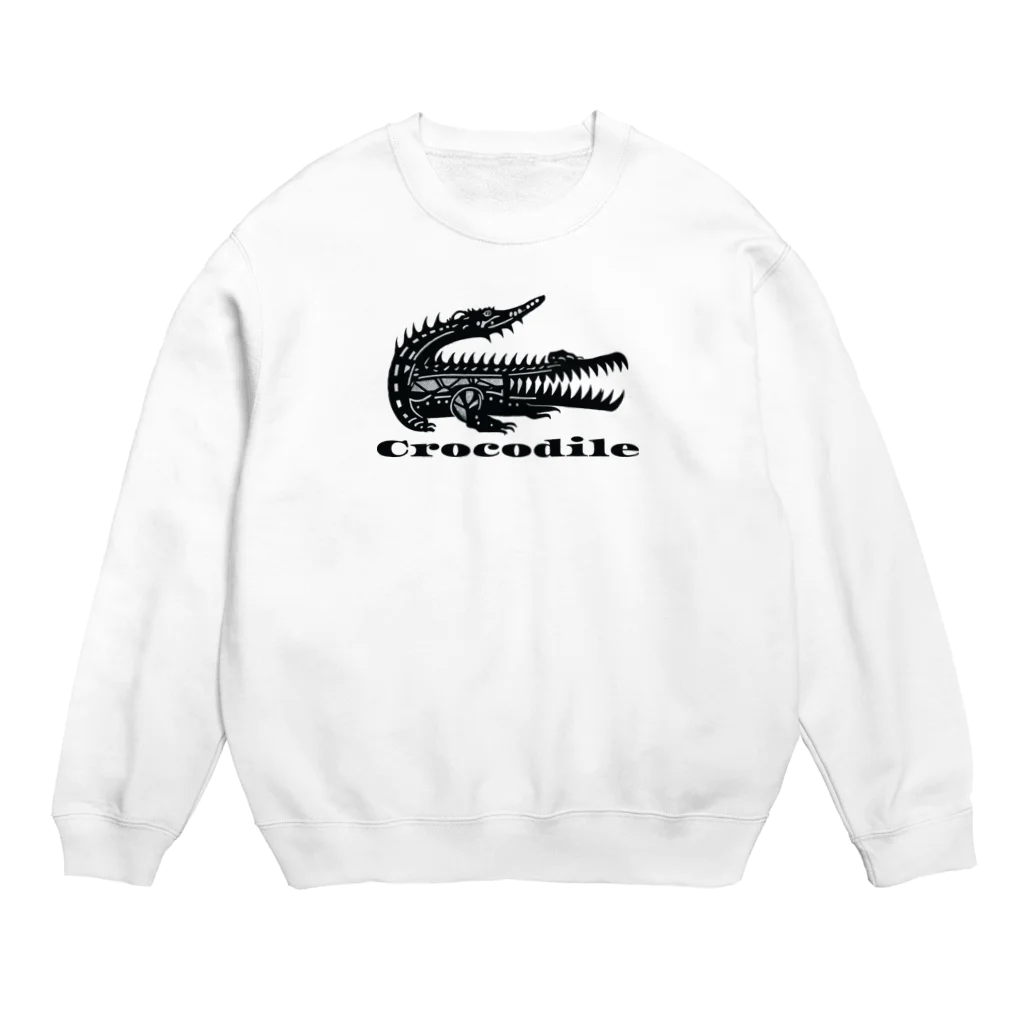 ファンシーTシャツ屋のトライバルクロコダイル Crew Neck Sweatshirt