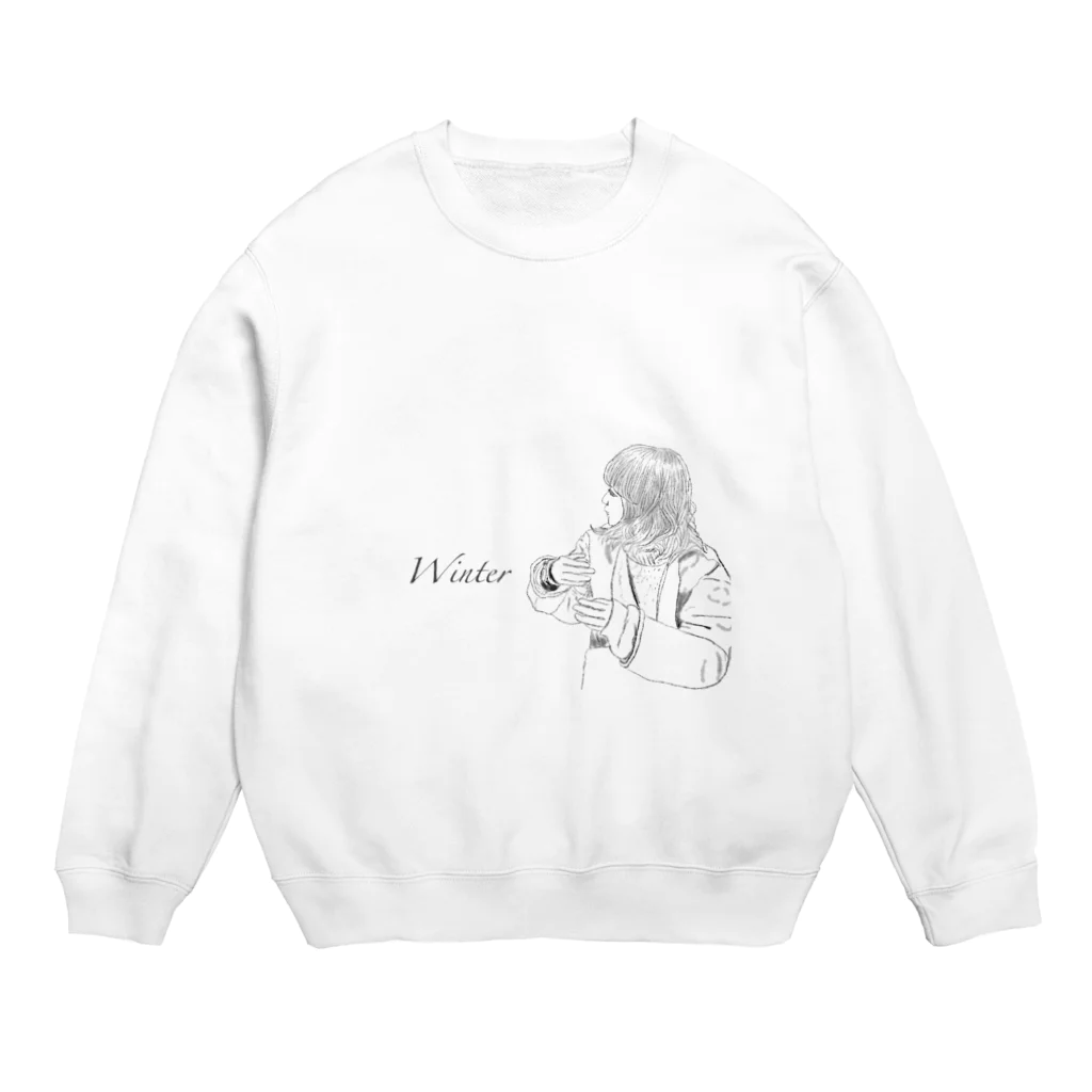 おめめの冬の女の子 Crew Neck Sweatshirt