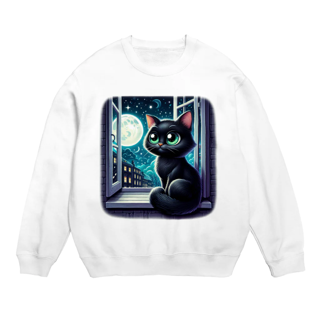 Visualbum5の黒猫のダイヤ Crew Neck Sweatshirt