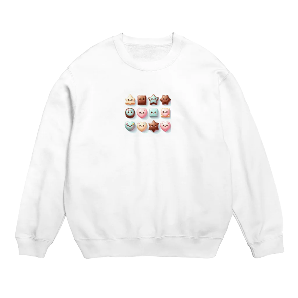 猫まるショップのチョコレートの仲間たち☆ Crew Neck Sweatshirt