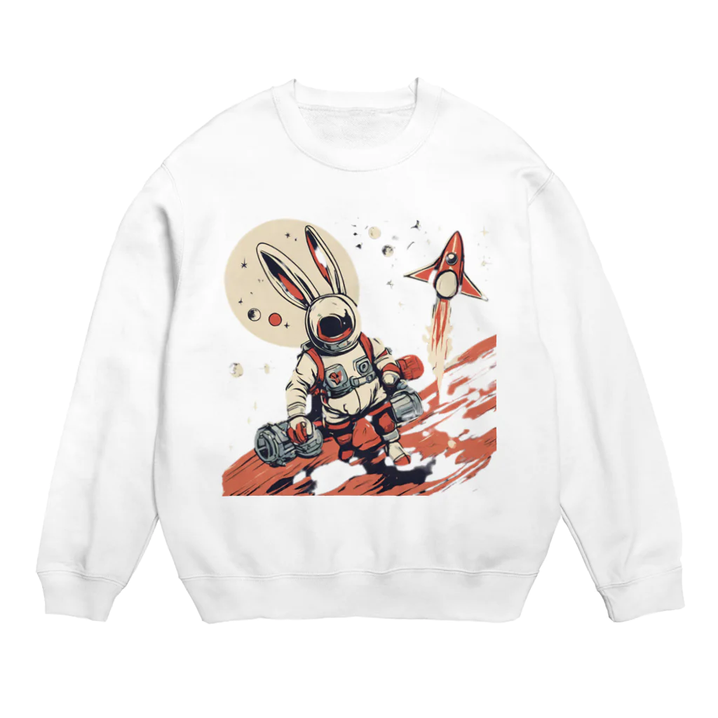 ロケットうさぎのロケットうさぎ　平和維持 Crew Neck Sweatshirt