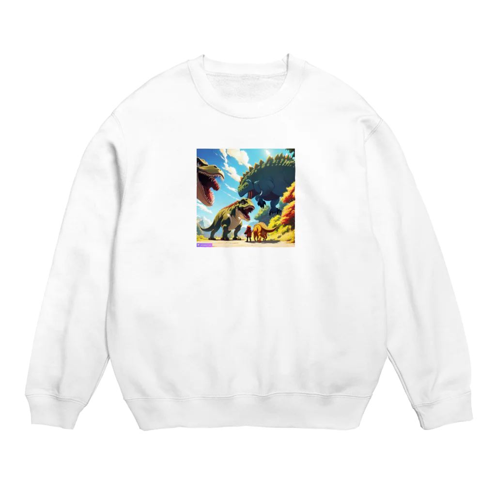 だまショップ@子ども向けのガオガオ恐竜くん4号 Crew Neck Sweatshirt