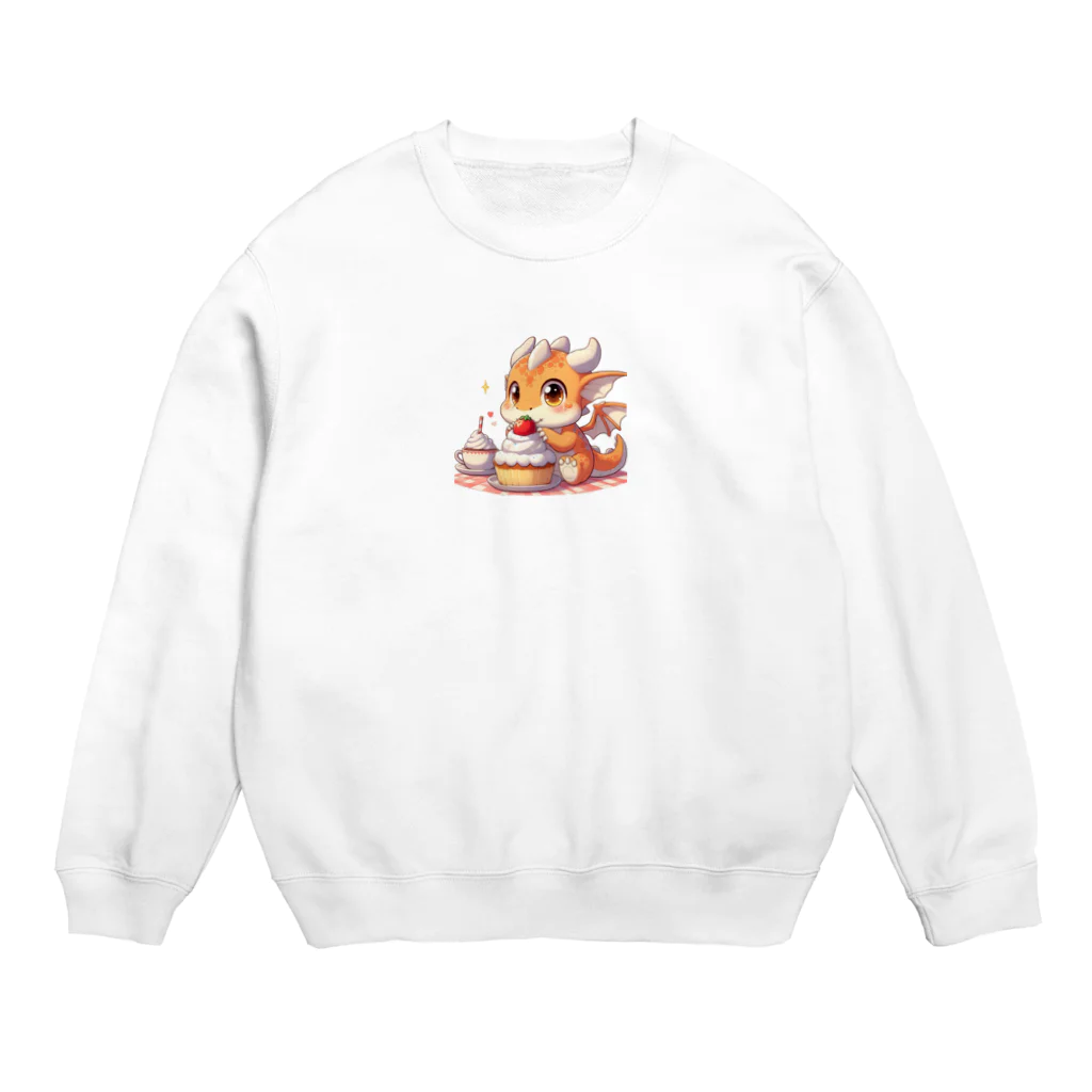 可愛らしいドラゴンのイラストグッズ店のかわいいキャラドラゴン Crew Neck Sweatshirt