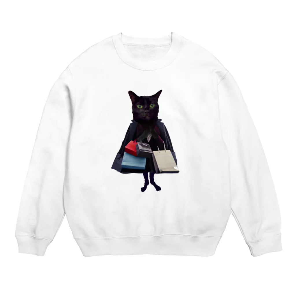 Parallel_merchの買い物をする黒猫BIBI Crew Neck Sweatshirt