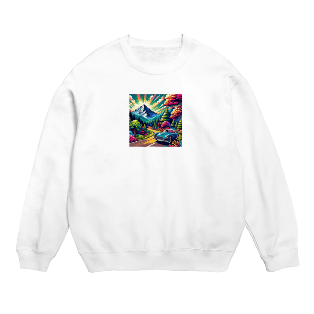 nuuartの山のドライブ Crew Neck Sweatshirt