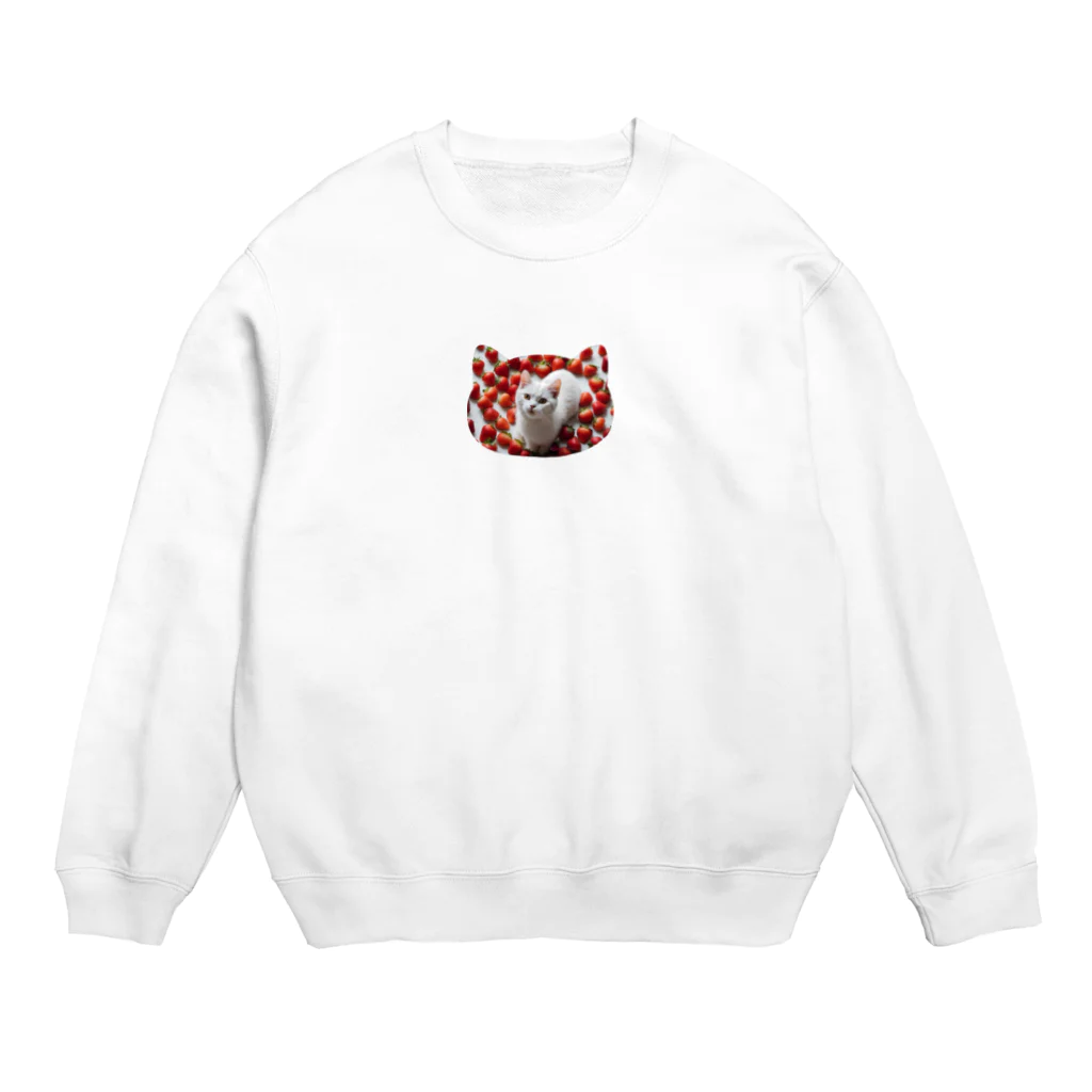 kiryu-mai創造設計のいちごねこ Crew Neck Sweatshirt