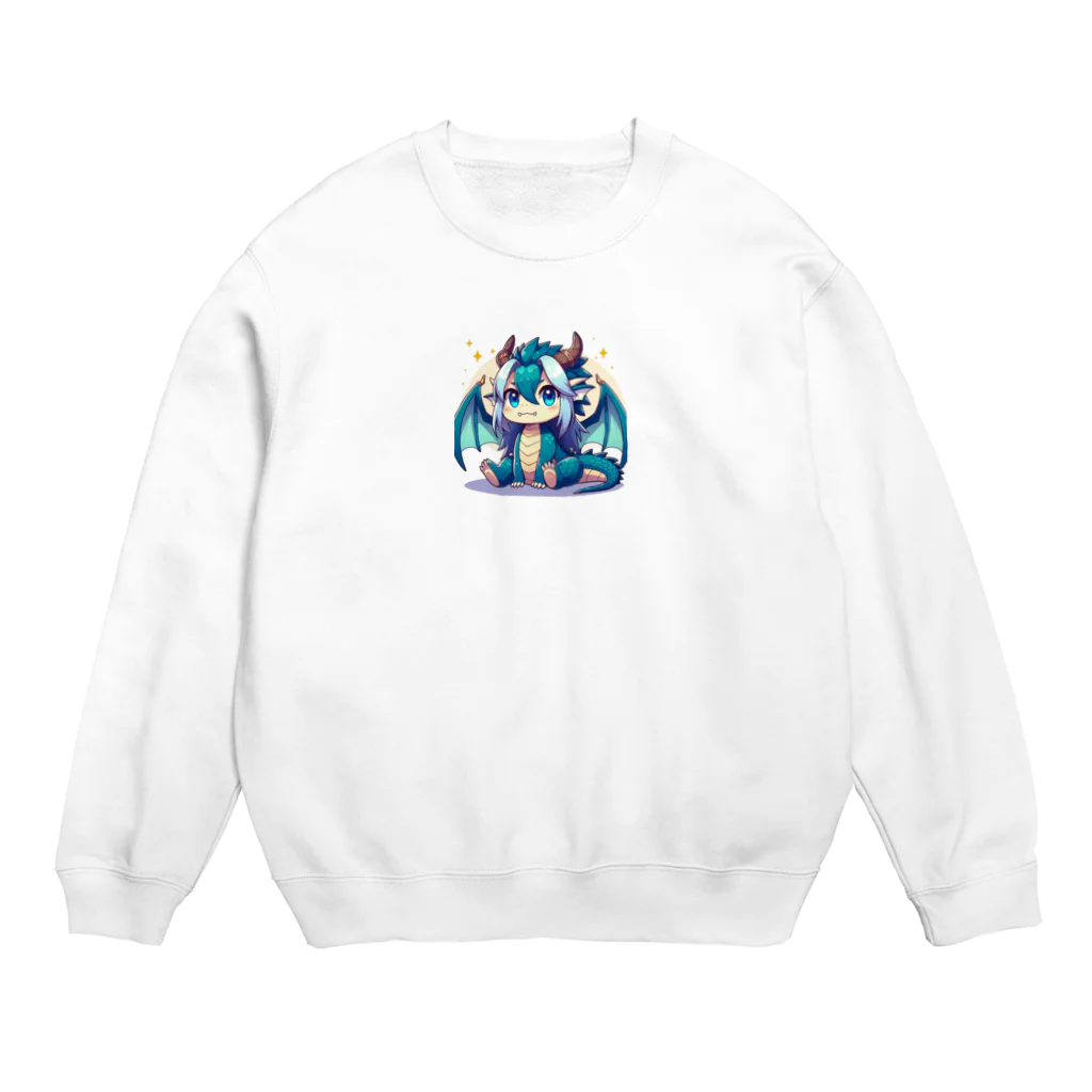 可愛らしいドラゴンのイラストグッズ店の可愛らしいドラゴンマスコット Crew Neck Sweatshirt