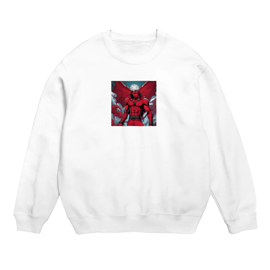 taturou-11777の赤い悪魔 Crew Neck Sweatshirt