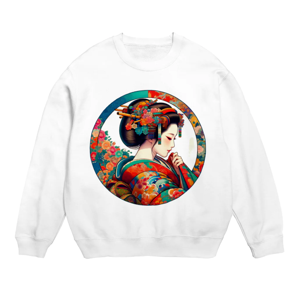 manyou-lab_Ukiyo-eの浮世絵 美人画 Ukiyoe beauty painting [UB-DL-SR002-0020] Crew Neck Sweatshirt