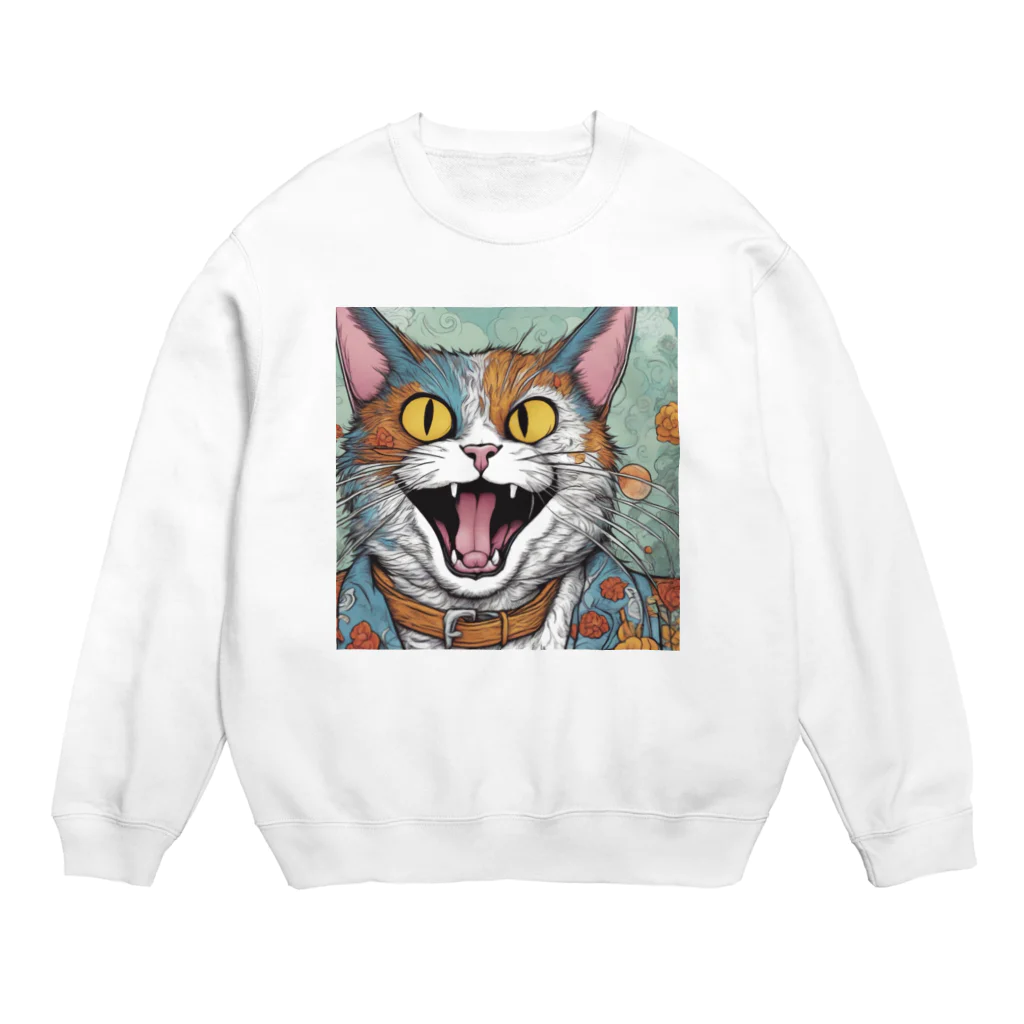 washi-and-washichanのゲス猫 Crew Neck Sweatshirt