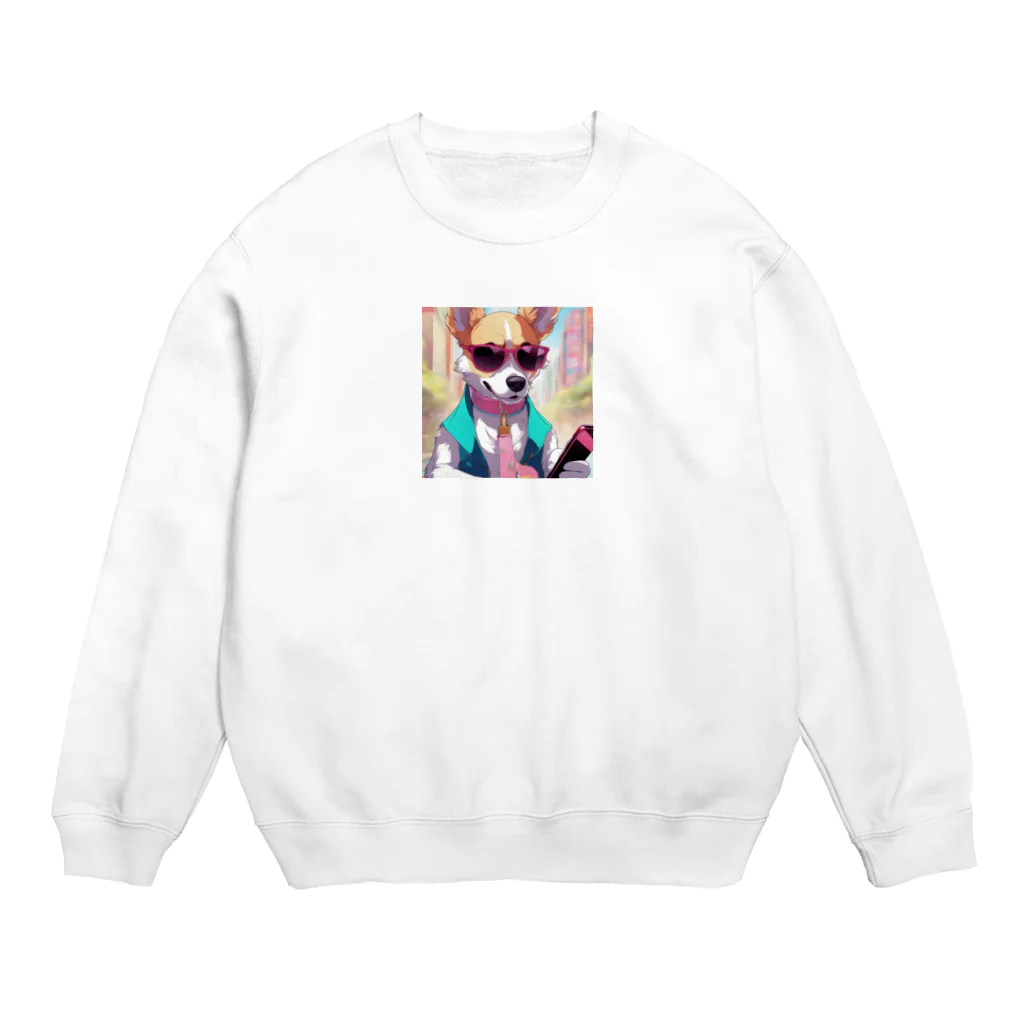 わんこパラダイスの現代っ子わんこ Crew Neck Sweatshirt