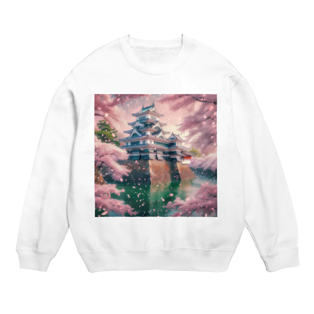 ANTARESの桜にお城 Crew Neck Sweatshirt