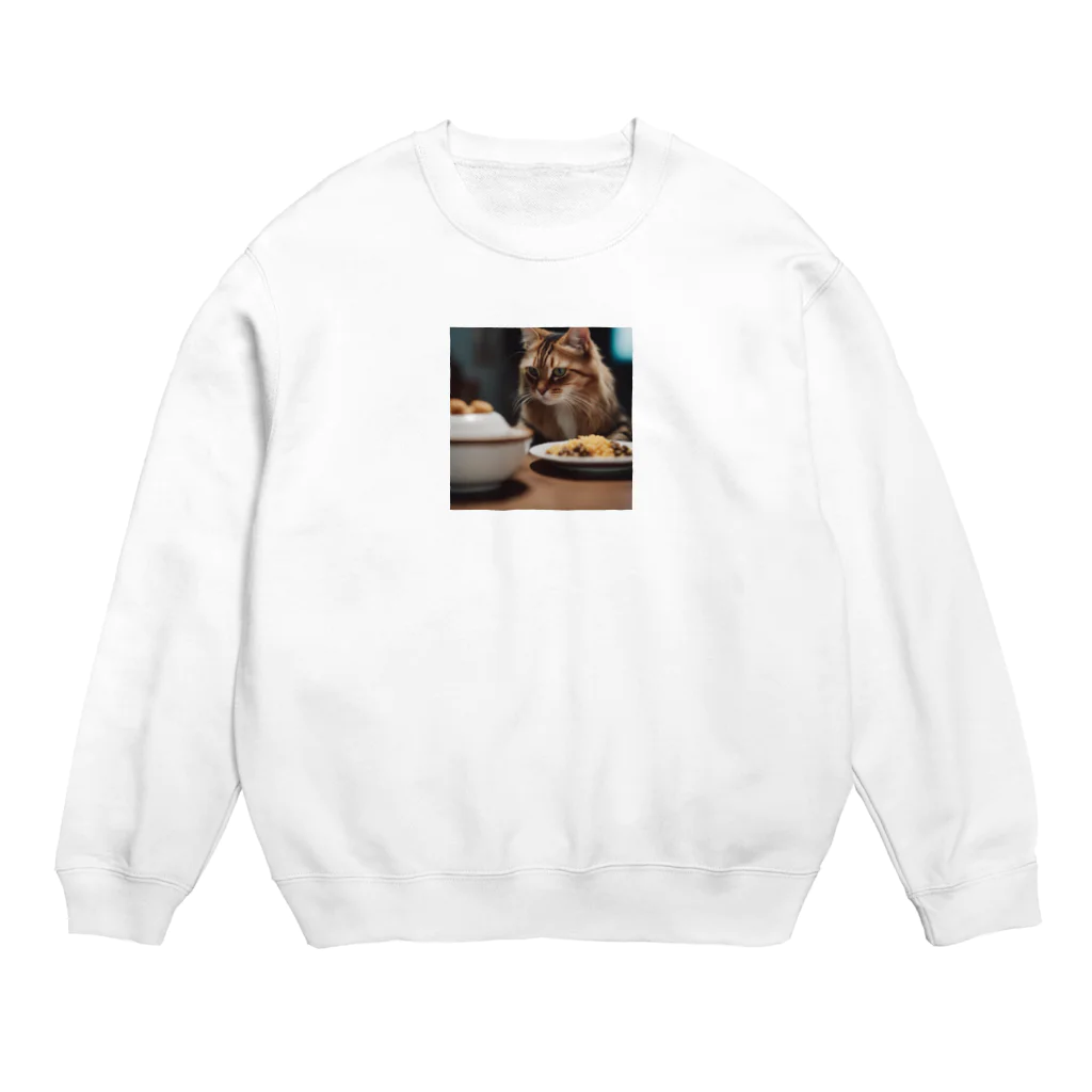 syankusunoboushi7の迷う猫 Crew Neck Sweatshirt