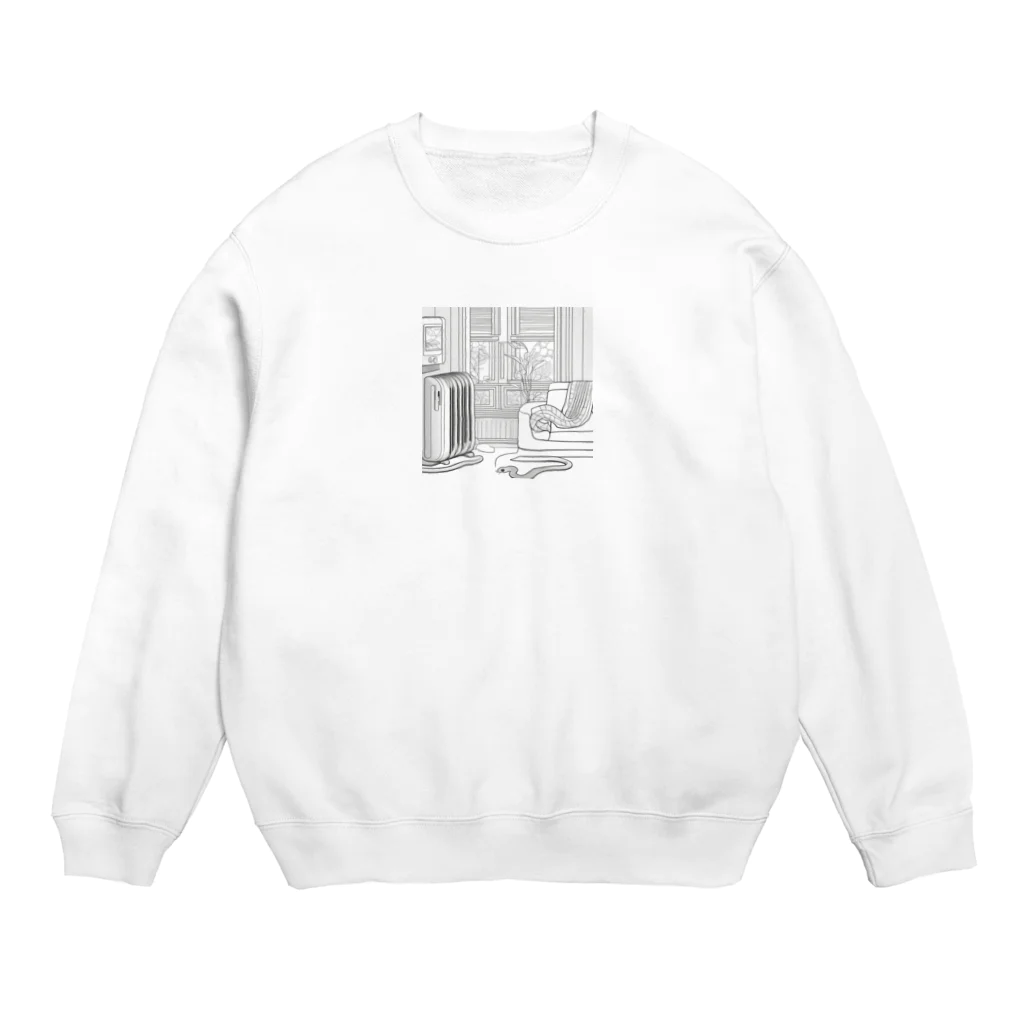 Sunbathingの暖房の前でまったりと寝そべりながら冬を喜んでいる蛇 Crew Neck Sweatshirt