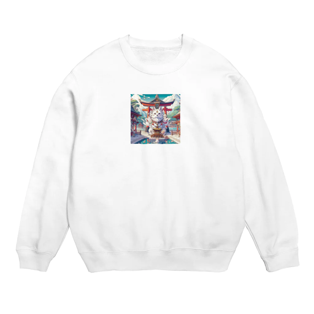 「動物ミリ屋」の犬神様鎮座 Crew Neck Sweatshirt