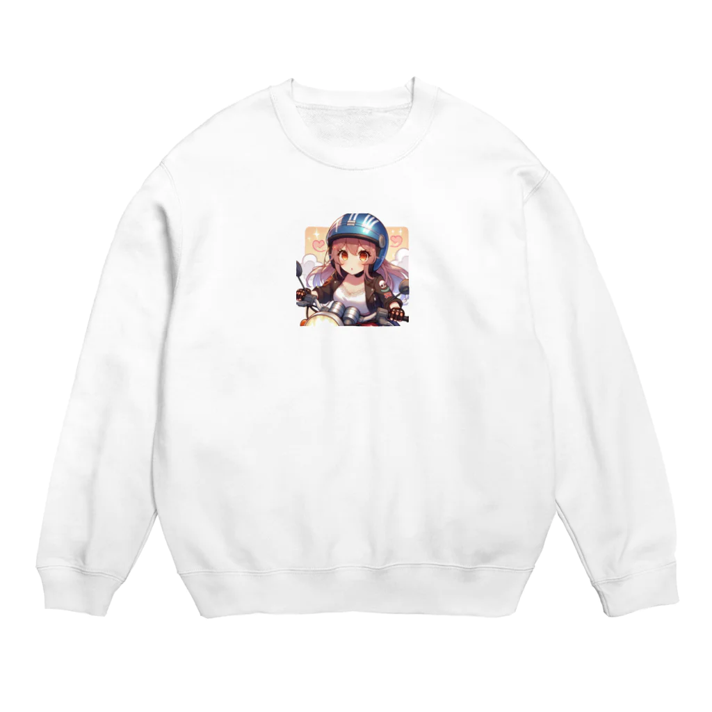 ライダーズのバイク女子　ばくおん!!系 Crew Neck Sweatshirt