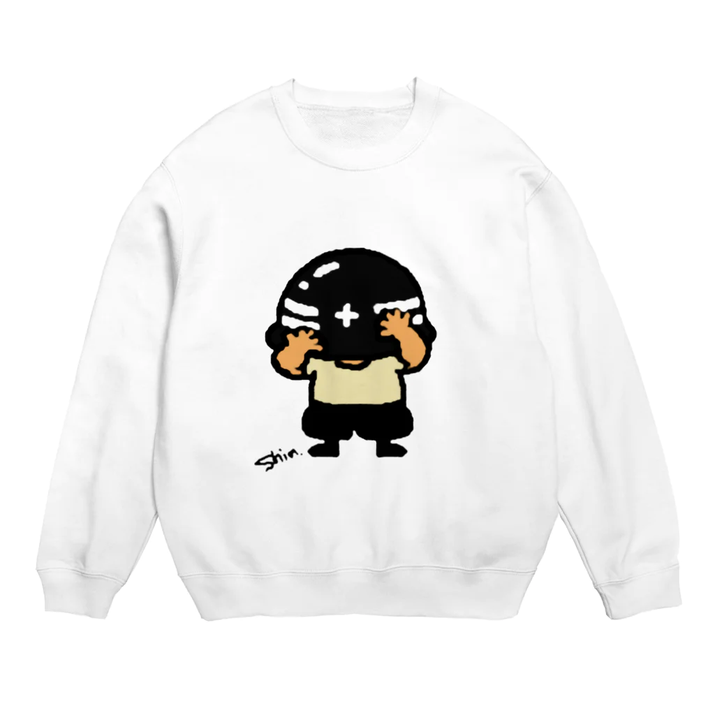 しんゆんぼのへるめっとおじさん　黒 Crew Neck Sweatshirt