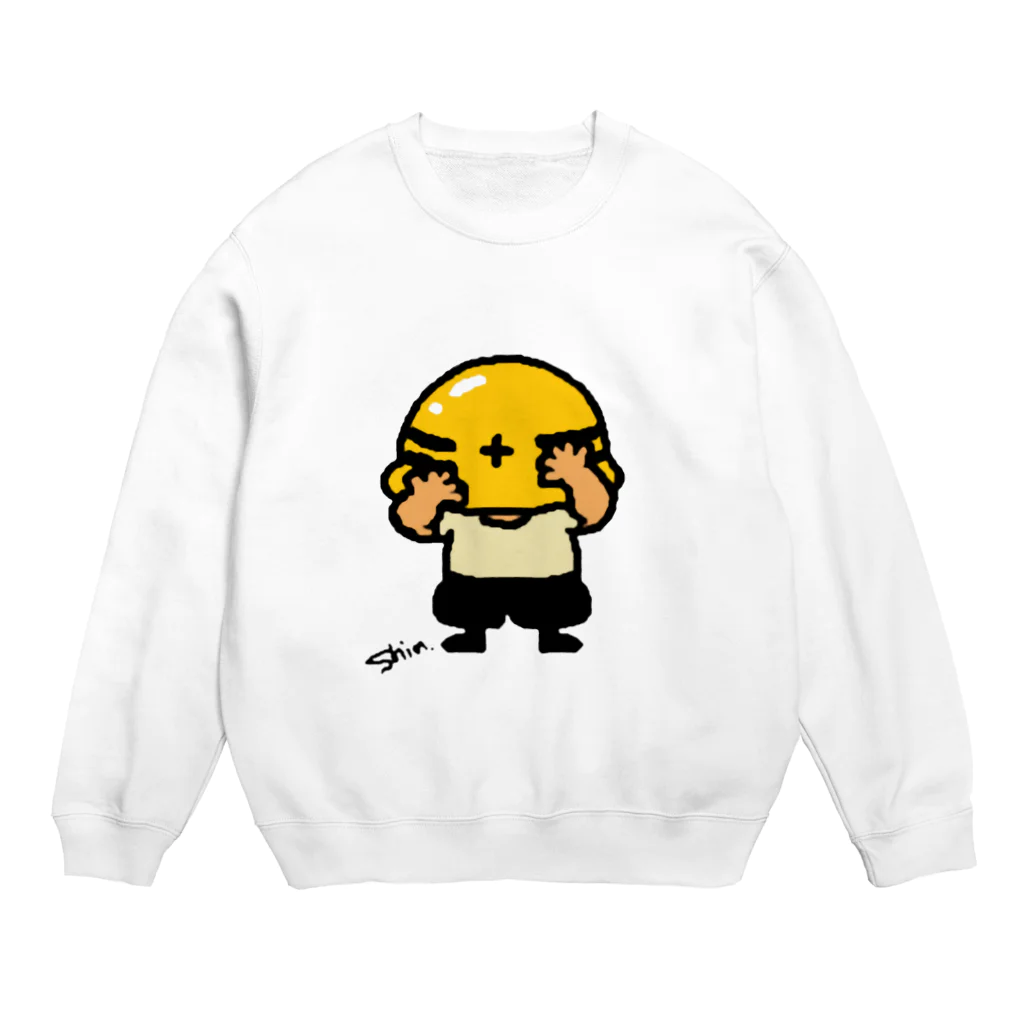 しんゆんぼのへるめっとおじさん 黄色 Crew Neck Sweatshirt