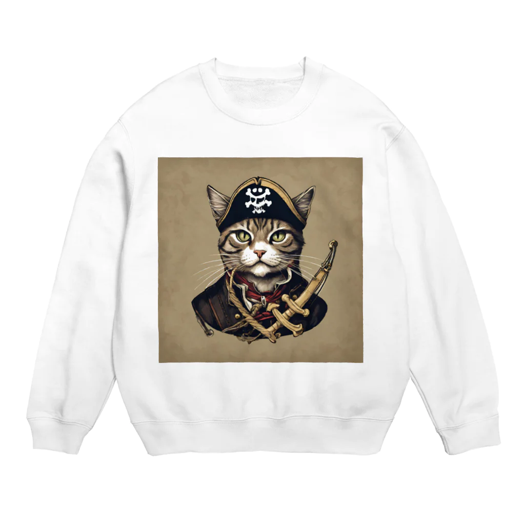 Jj-O_O-Jjの猫海賊団シリーズ★バロン船長 Crew Neck Sweatshirt