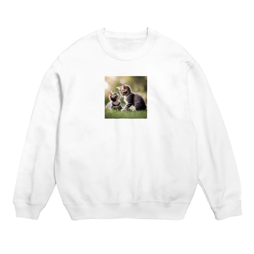 ai美女ショップの子猫の面倒を見る🐈 Crew Neck Sweatshirt