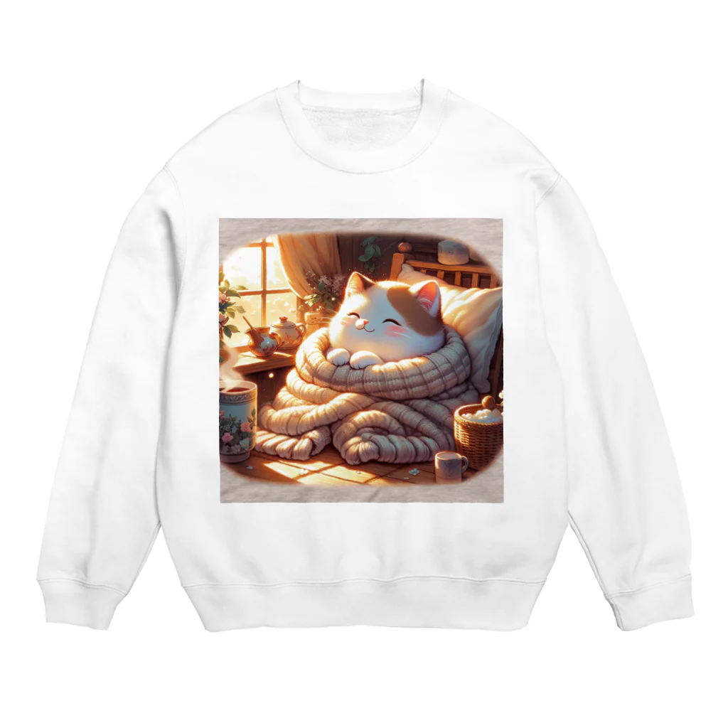 Cat-To-Critter-Fashionのほのぼのな猫 Crew Neck Sweatshirt