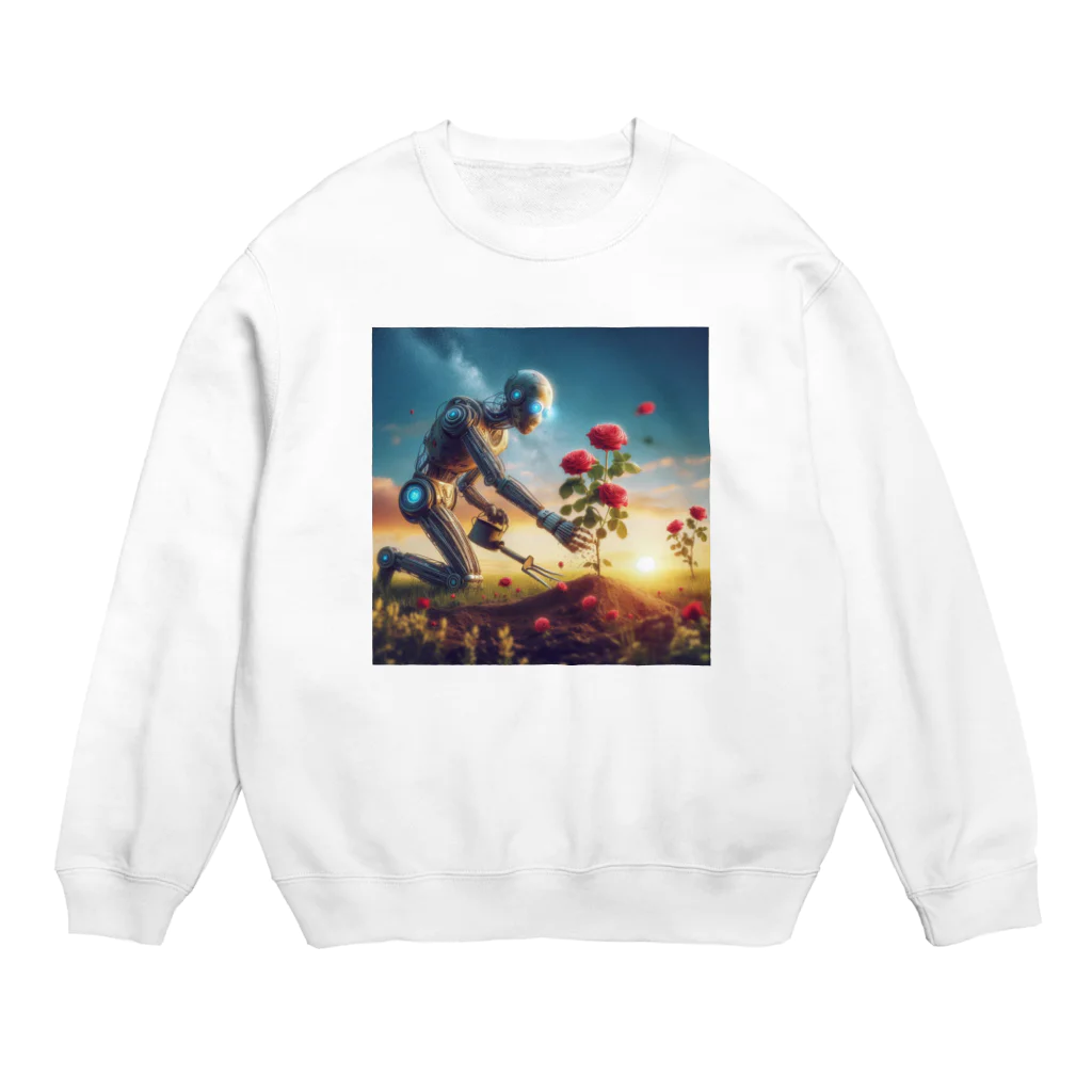 松本 矛盾のガーデニングロボ Crew Neck Sweatshirt